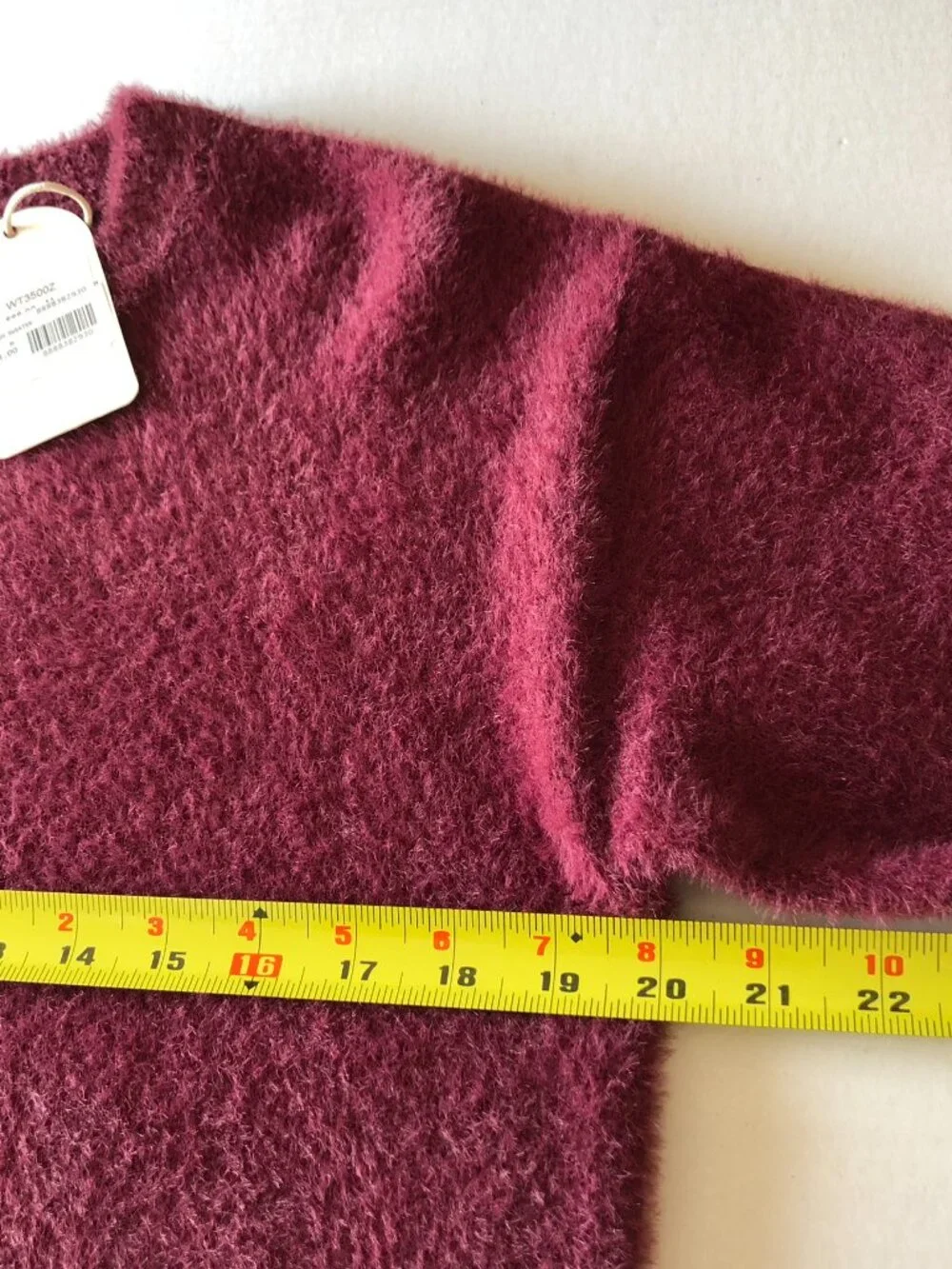 South Moon Under Isla Crew Neck Crop Sweater Fuzzy Pullover Burgundy Size M